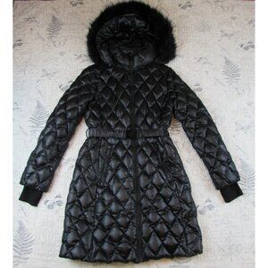 NEW Diane Von Furstenberg Women's Long Duck down belthooded parka coat womens S